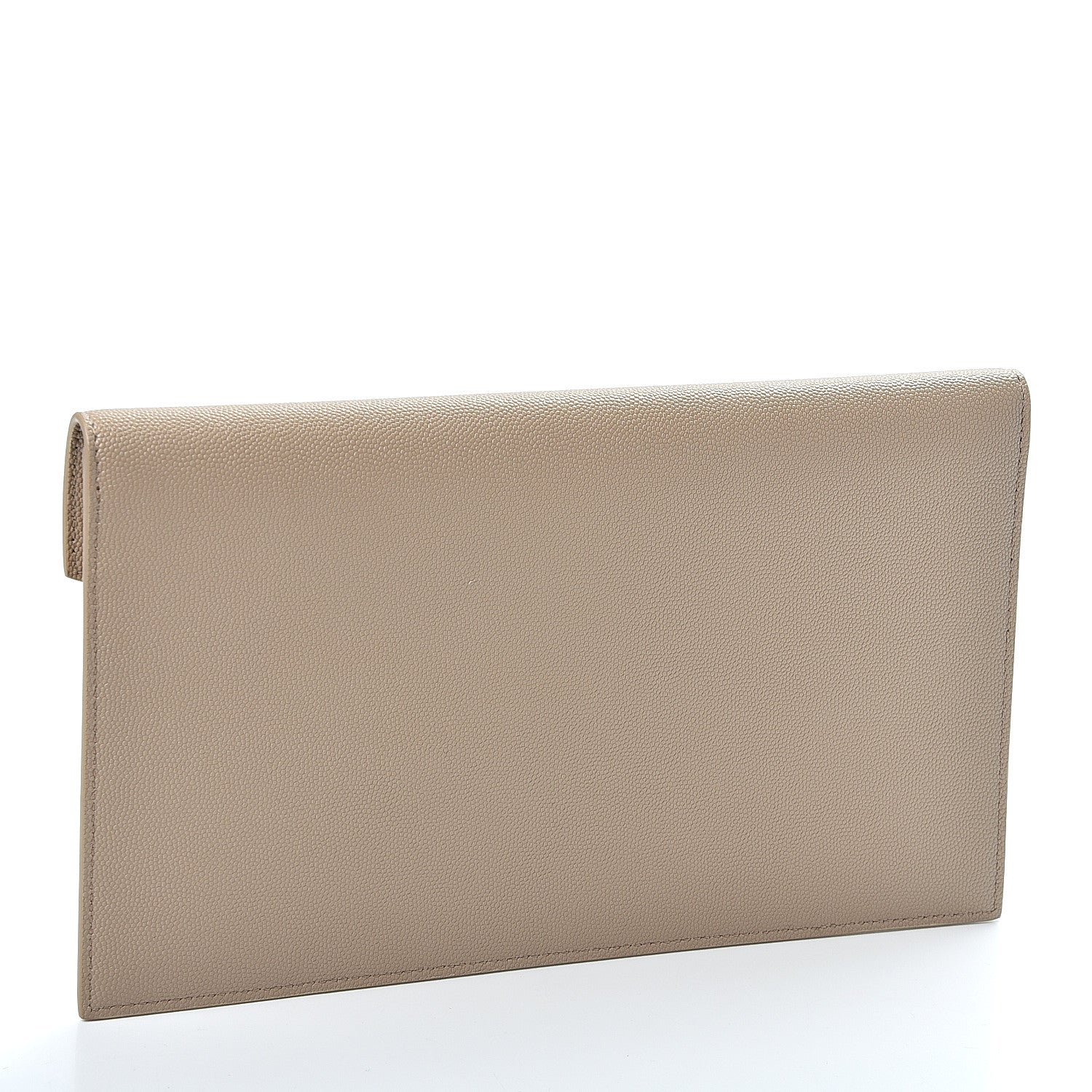 Saint Laurent Grain De Poudre Uptown Pouch Dark Latte 2 of 9