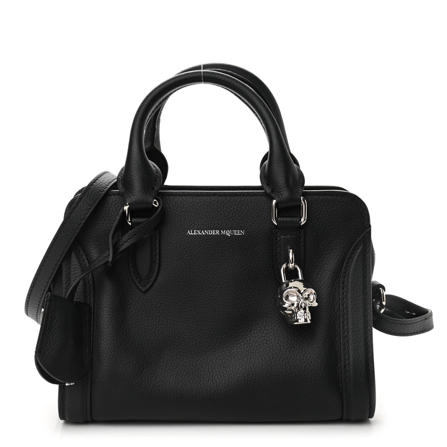 Alexander McQueen Pebbled Calfskin Mini Padlock Navy 1 of 11
