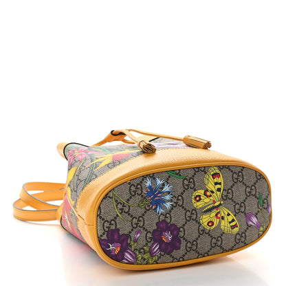 Gucci GG Supreme Monogram Flora Small Ophidia Bucket Bag Beige Multicolor Crop 4 of 9