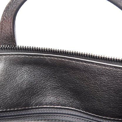 Chanel Metallic Grained Calfskin Quilted Large Casual Pocket Bowling Bag Silver 9 of 12