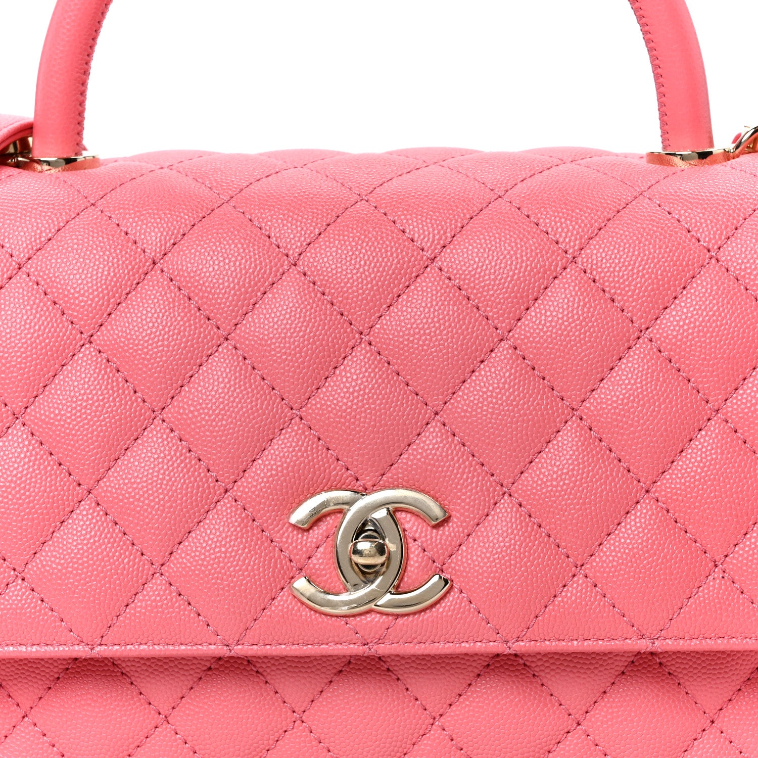 Chanel Caviar Quilted Small Coco Handle Flap Pink 7 of 9