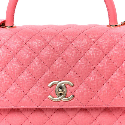 Chanel Caviar Quilted Small Coco Handle Flap Pink 7 of 9
