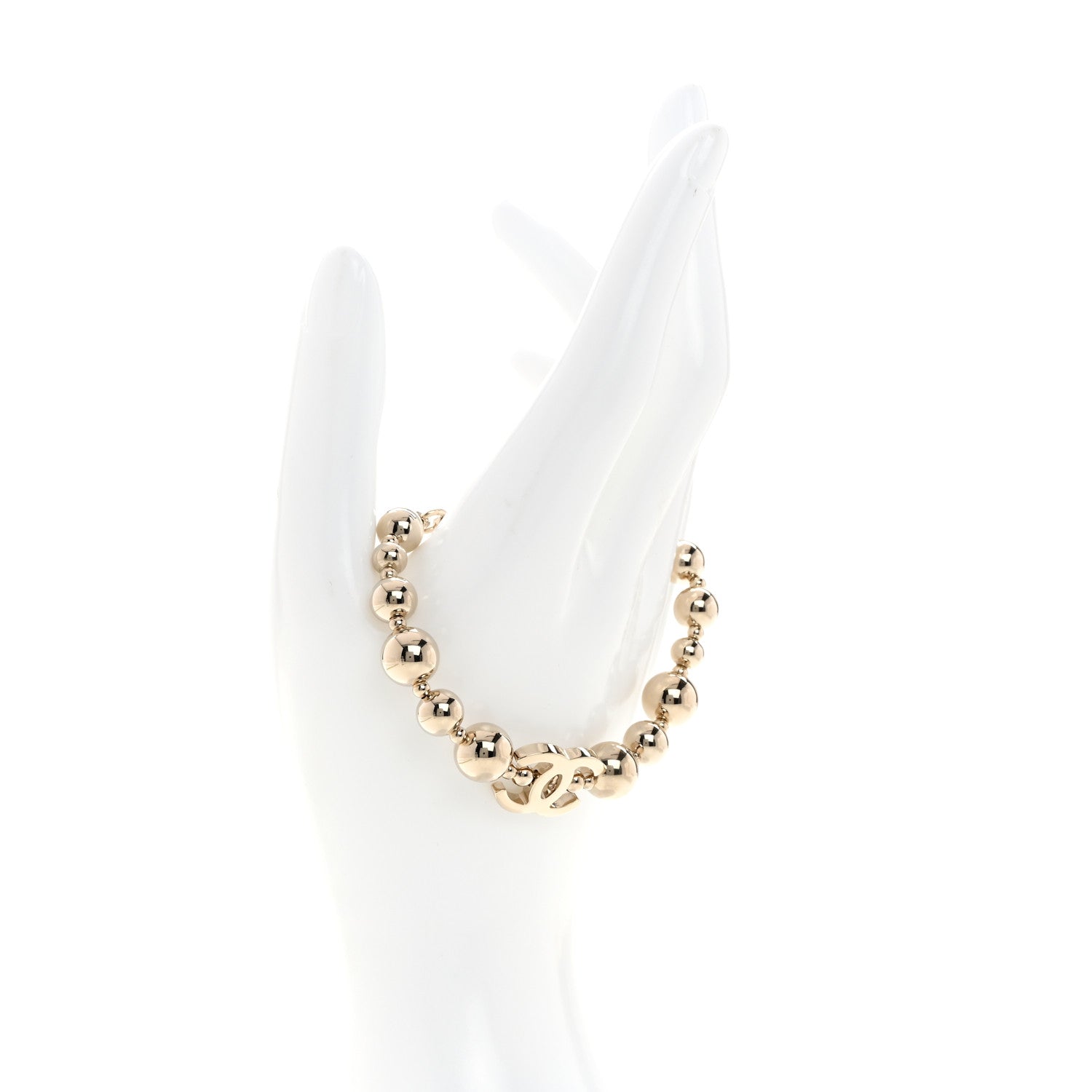 Chanel Metal Beaded CC Bracelet Gold 2 of 6