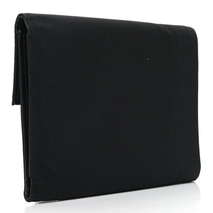 Prada Tessuto Nylon Saffiano Tri-Fold Compact Wallet Black 3 of 6