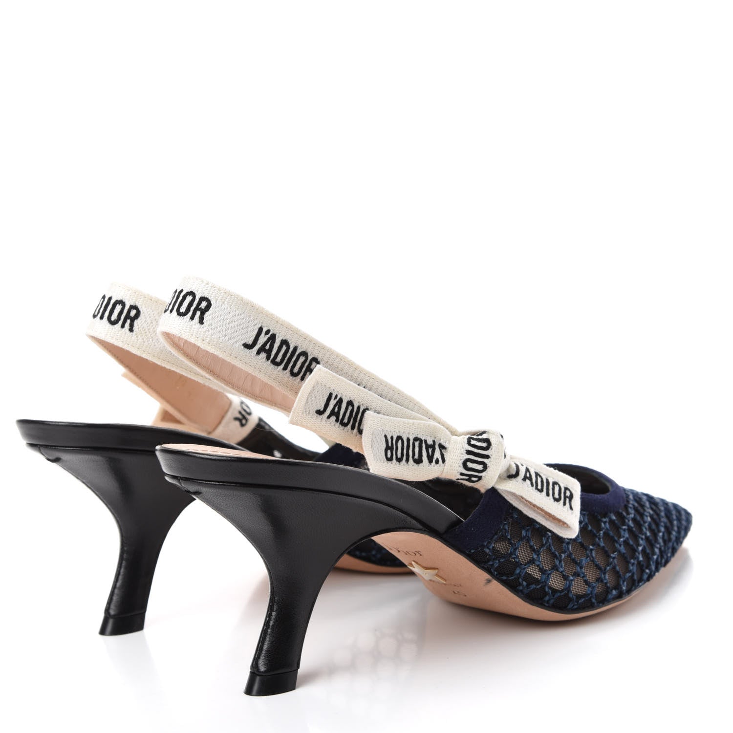 Christian Dior Resille Lambskin Ribbon J'Adior Slingback 65mm Pumps 40 Indigo Blue 4 of 10