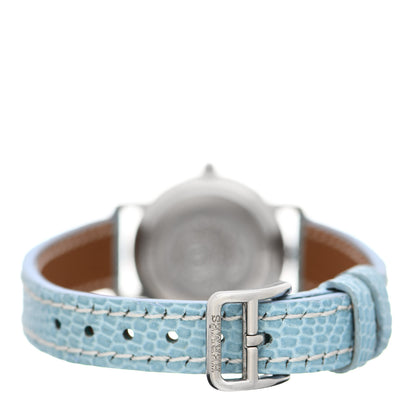 Hermes Stainless Steel Lizard 24mm Clipper Quartz Watch Blue Jean 3 of 5
