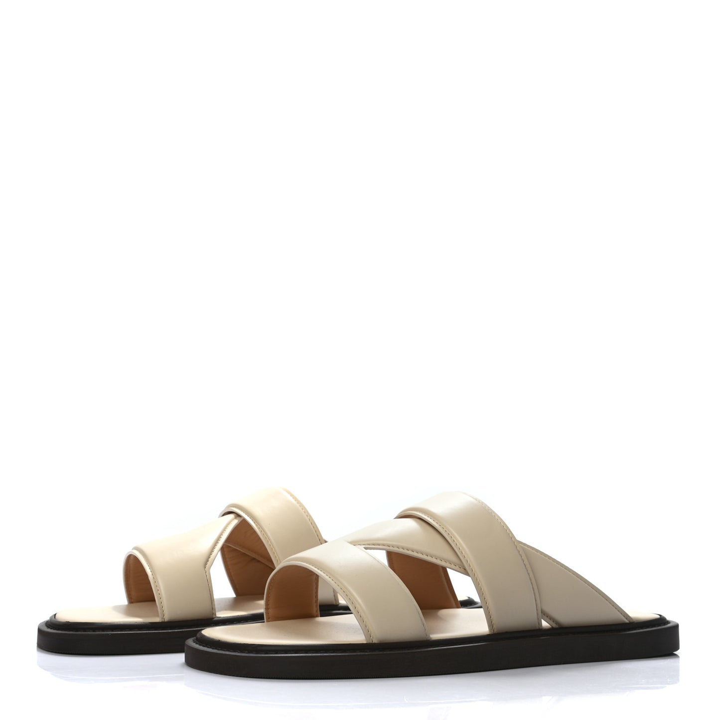 Calfskin Mens The Band Flat Sandals 42 Sea Salt