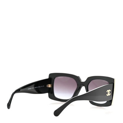 Chanel Acetate Rectangle Sunglasses 5435 Black 4 of 9