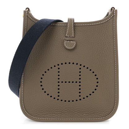 Hermes Taurillon Clemence Amazone Evelyne TPM Etoupe Bleu Indigo 1 of 11