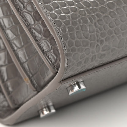 Saint Laurent Calfskin Crocodile Embossed Baby Sac De Jour Fog 12 of 14