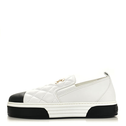 Chanel Lambskin Quilted Womens CC Stroll Sneakers 39 White 1 of 8