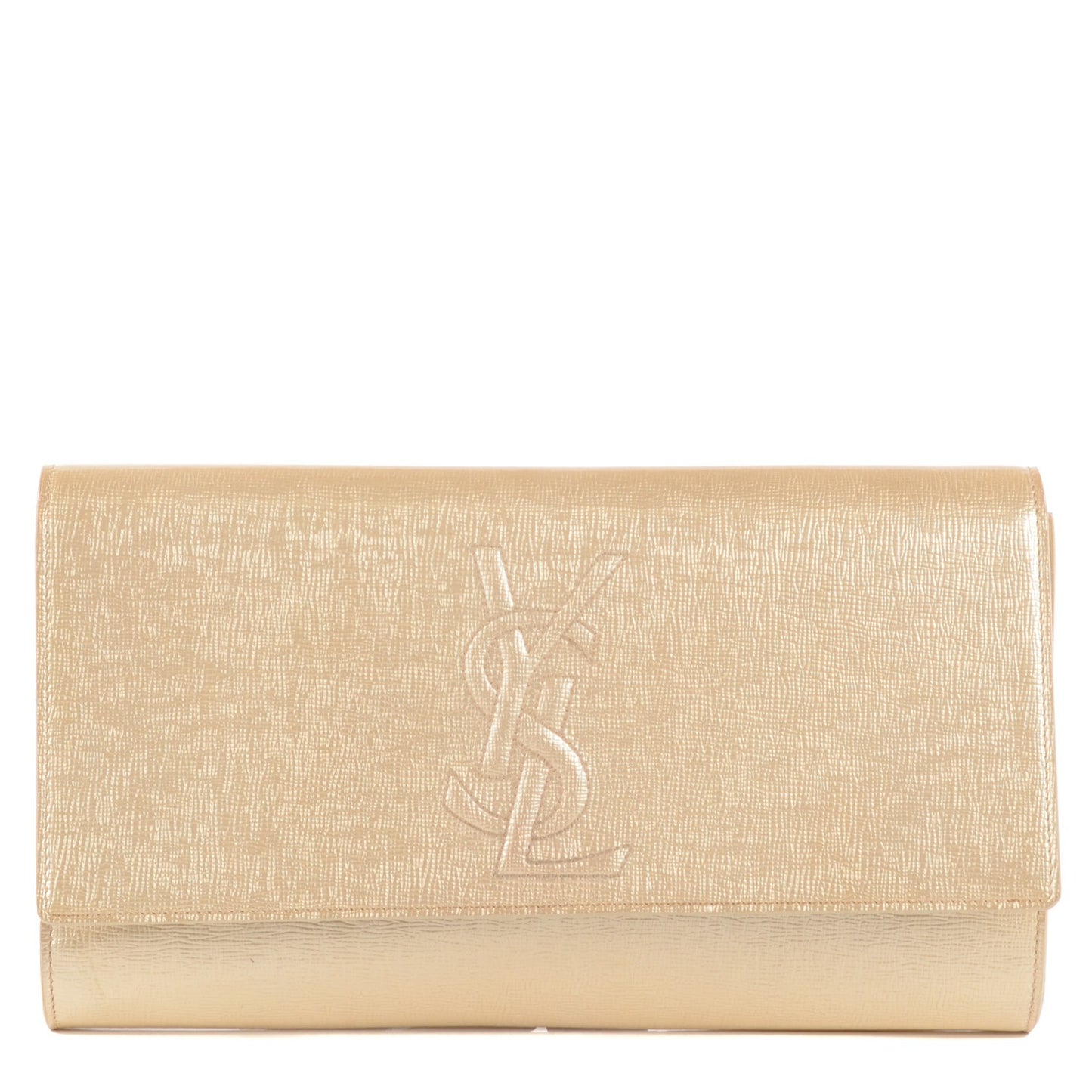 Coated Calfskin Belle De Jour Clutch Light Gold