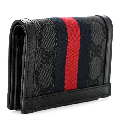 Gucci X BALENCIAGA BB Monogram Web Ophidia Card Case Wallet Black 3 of 8