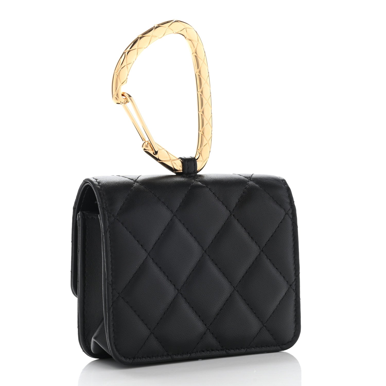 Chanel Lambskin Quilted CC Hook Card Holder Black 3 of 13