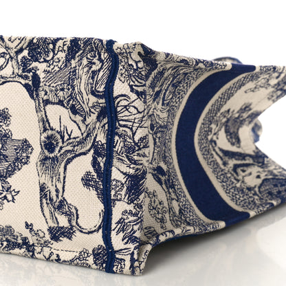Christian Dior Canvas Embroidered Medium Dioriviera Toile De Jouy Book Tote Blue 8 of 8