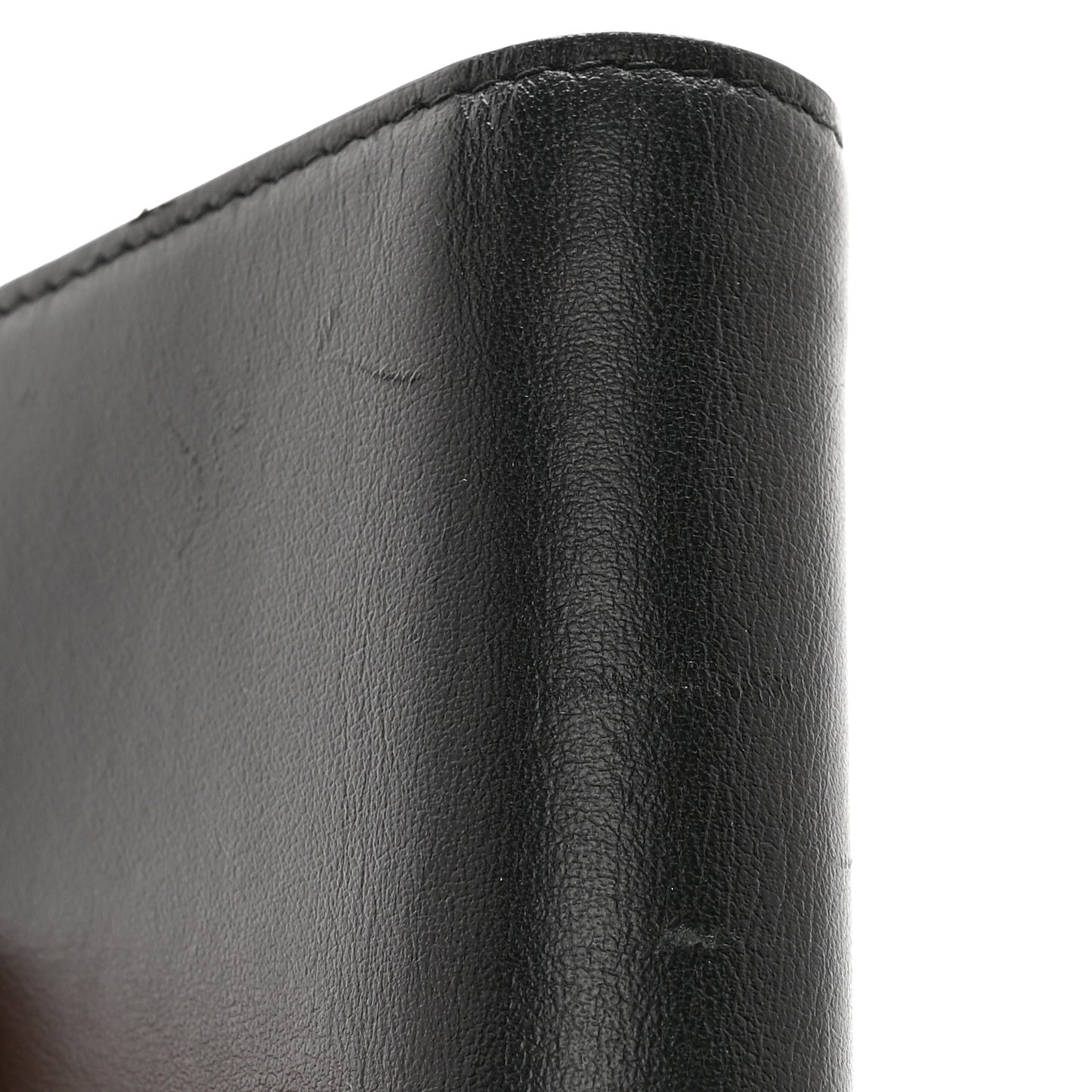Soft Calfskin Bow Compact Wallet Black Pink