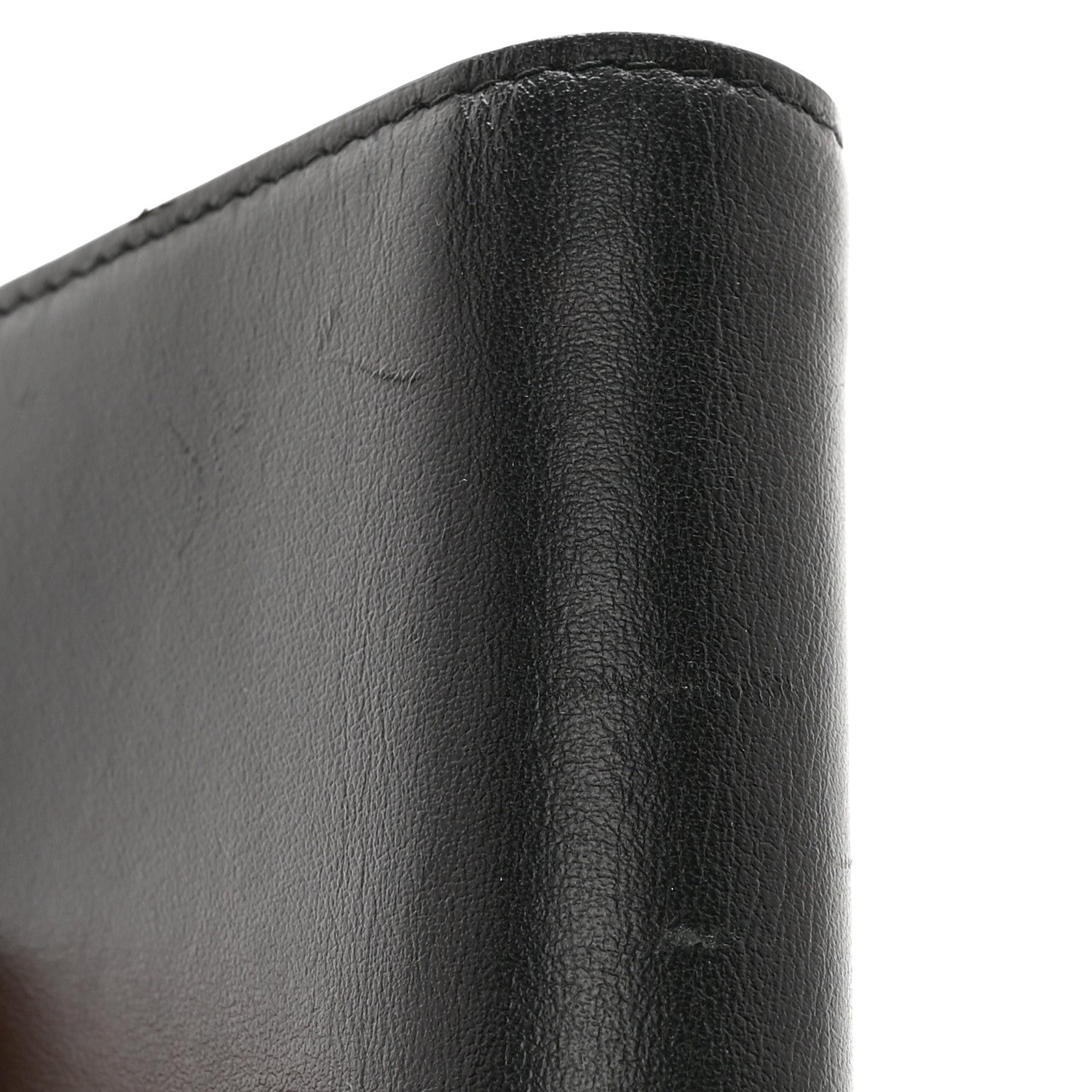 Miu Miu Soft Calfskin Bow Compact Wallet Black Pink 11 of 11