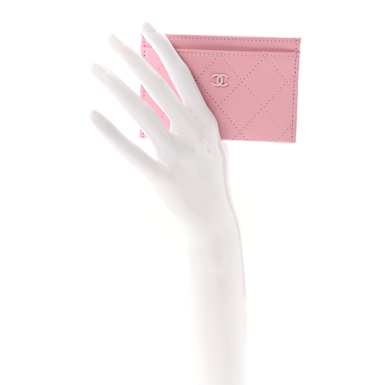 Chanel Calfskin Quilted Card Holder Light Pink 2 of 9