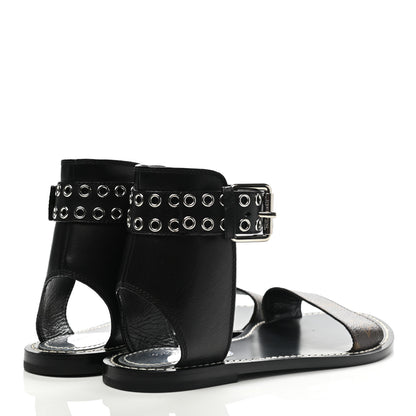 Louis Vuitton Calfskin Monogram Passenger Flat Sandals 36.5 Black 4 of 8