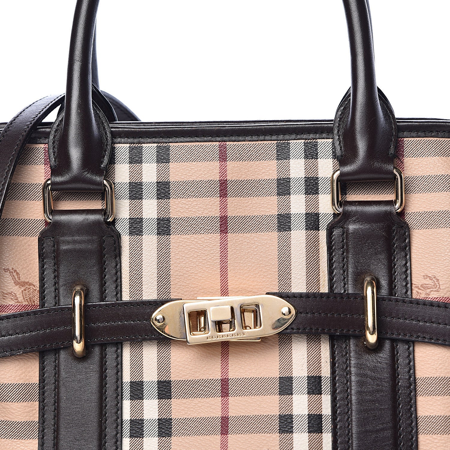 Burberry Haymarket Check Minford Portrait Tote Chocolate 16 of 16