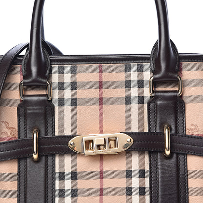 Burberry Haymarket Check Minford Portrait Tote Chocolate 16 of 16