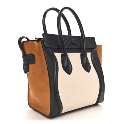 Celine Baby Grained Calfskin Nubuck Micro Tri-Color Luggage White 2 of 8