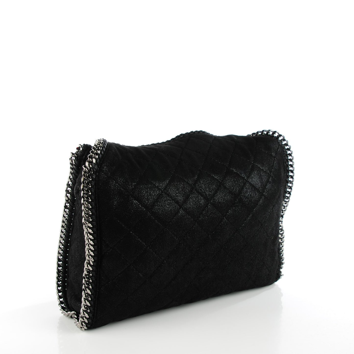 Shaggy Deer Quilted Small Falabella Tote Black