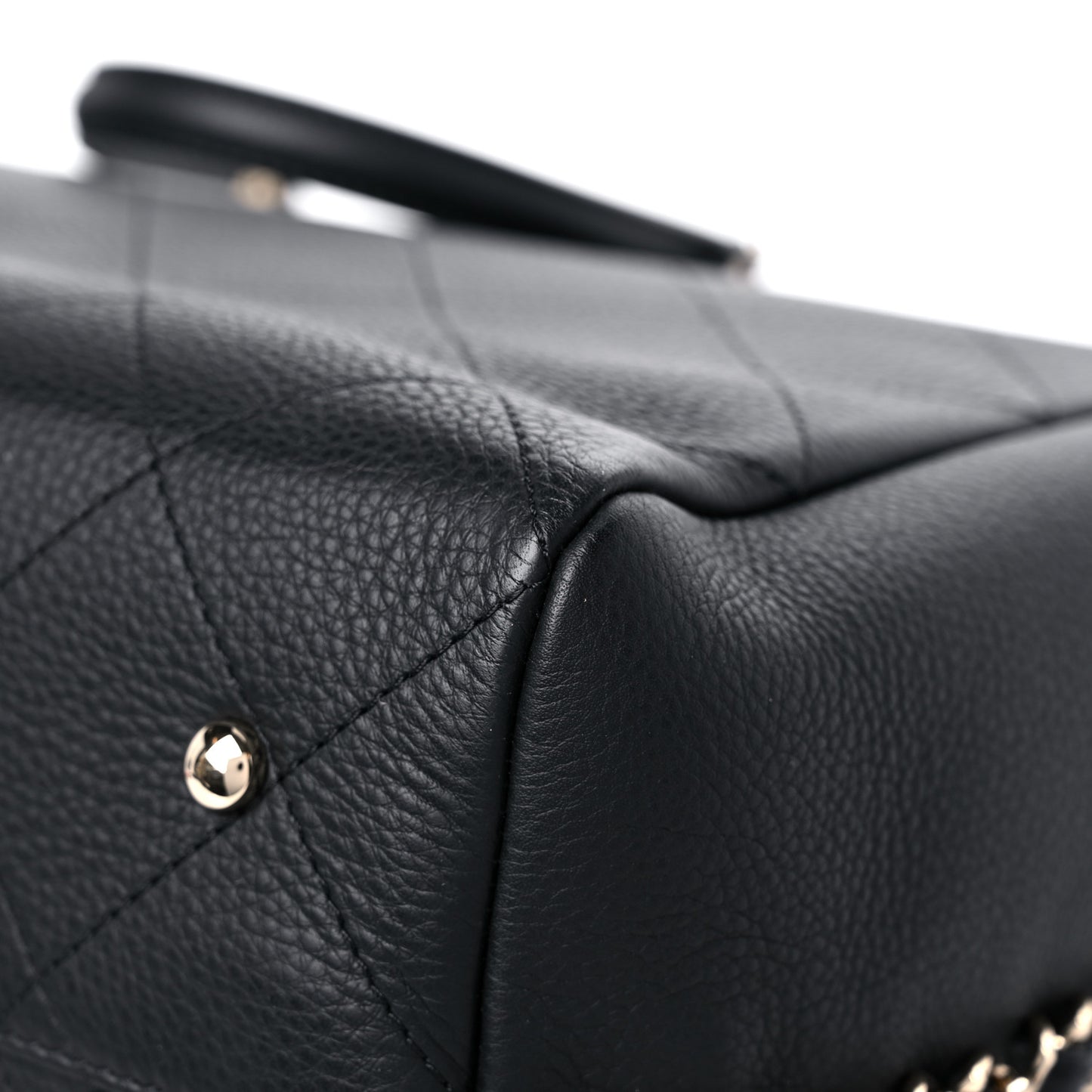 Bullskin Stitched Large Shopping Bag Black