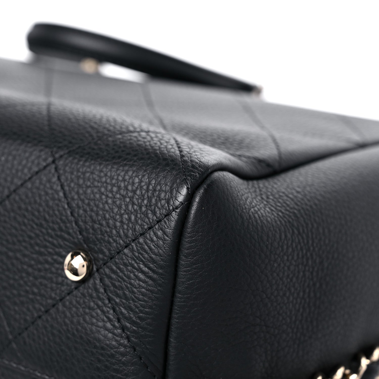Chanel Bullskin Stitched Large Shopping Bag Black 11 of 13
