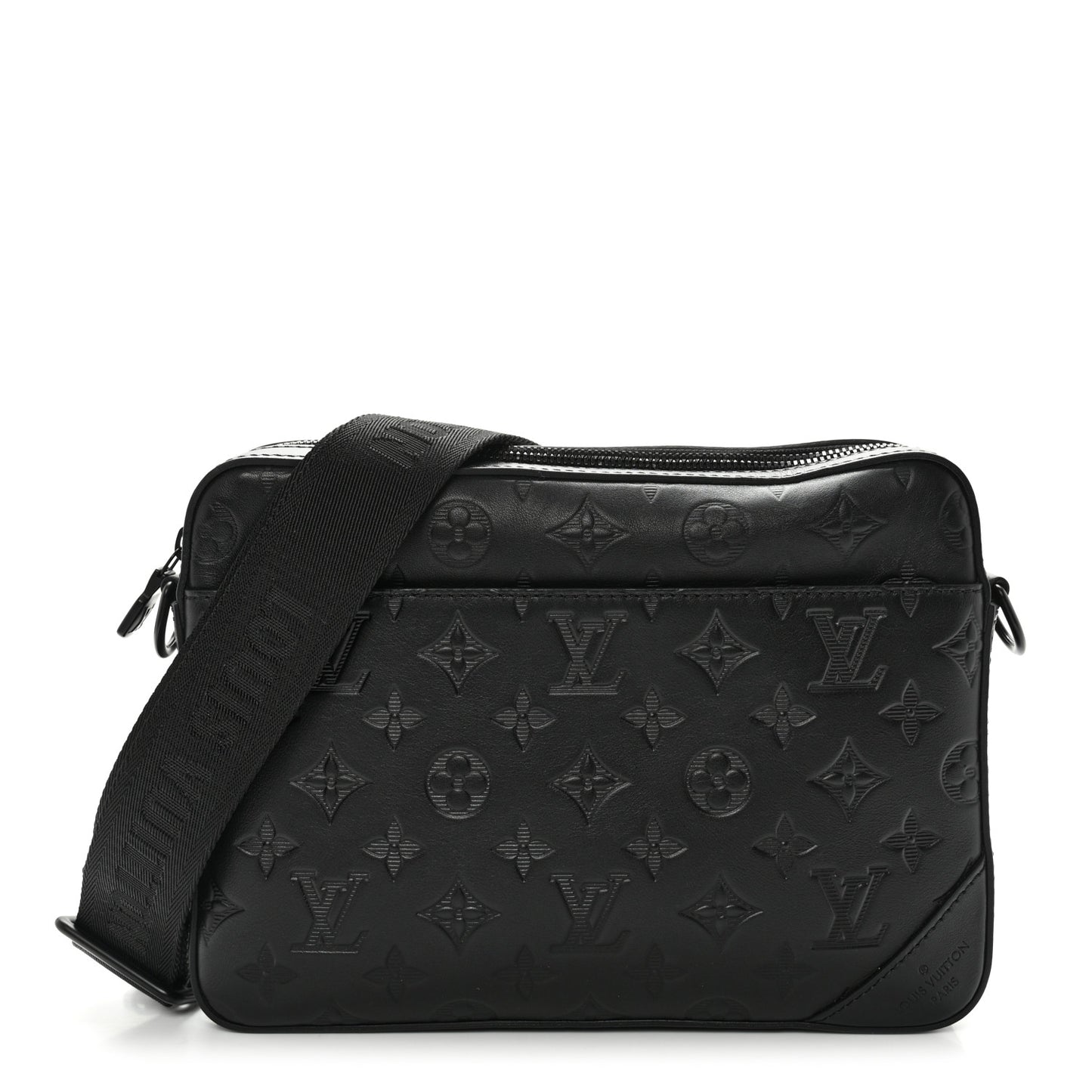 Calfskin Monogram Shadow Duo Messenger Black