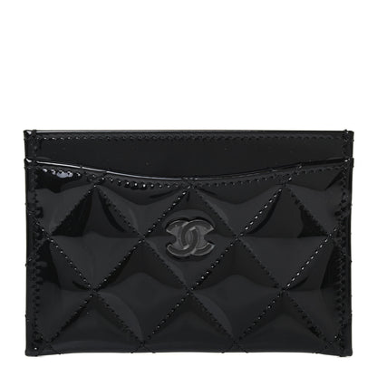 Chanel Patent Calfskin Quilted Card Holder So Black 1 of 4