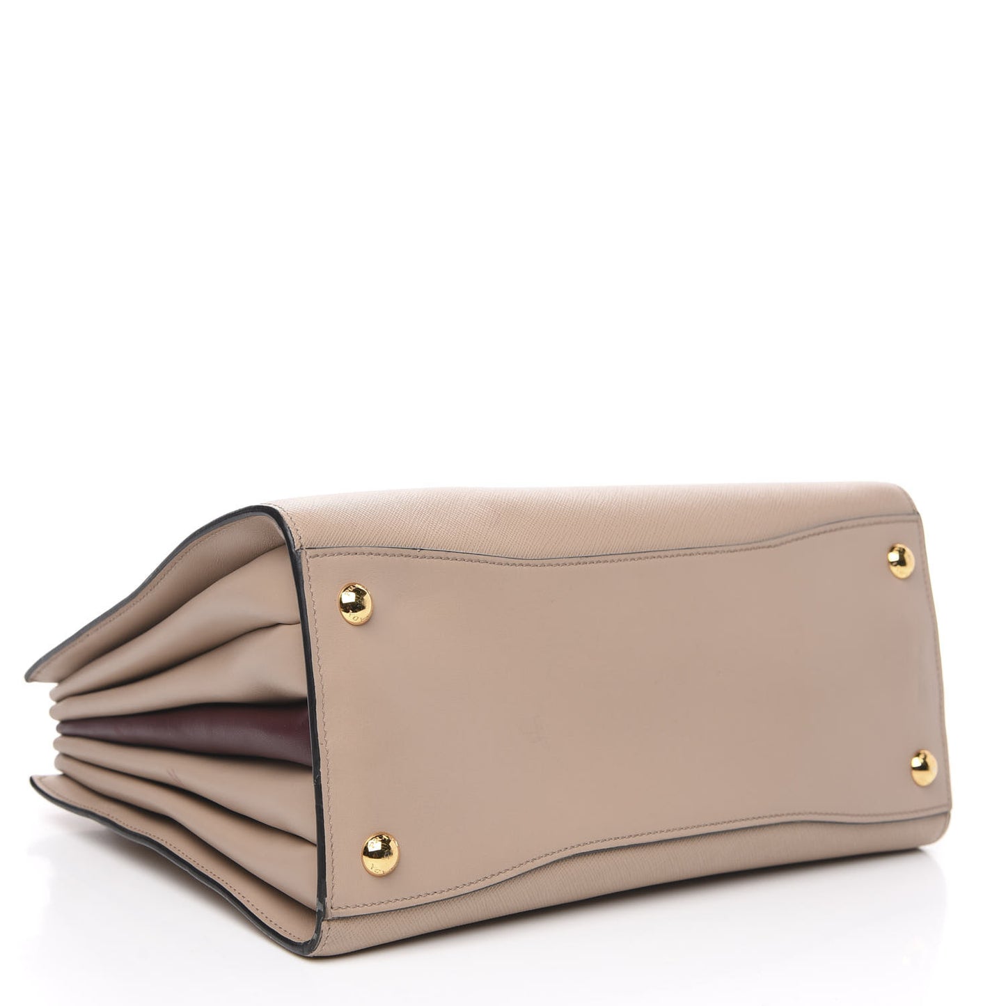Saffiano City Calfskin Bibliothèque Top Handle Cammeo Granato