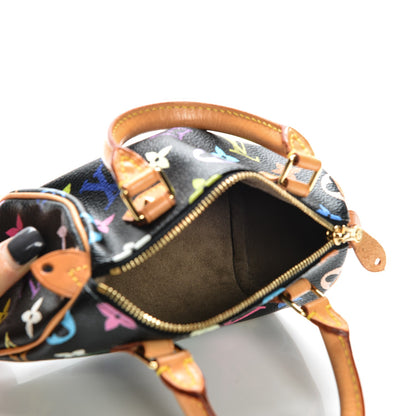 Louis Vuitton Monogram Multicolor Mini Sac HL Speedy Black 5 of 6