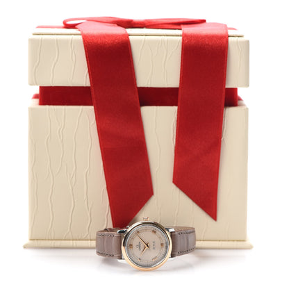 Omega Stainless Steel 18K Red Gold Alligator 27mm De Ville Prestige Quartz Watch 424.23.27.60.09.001 5 of 5