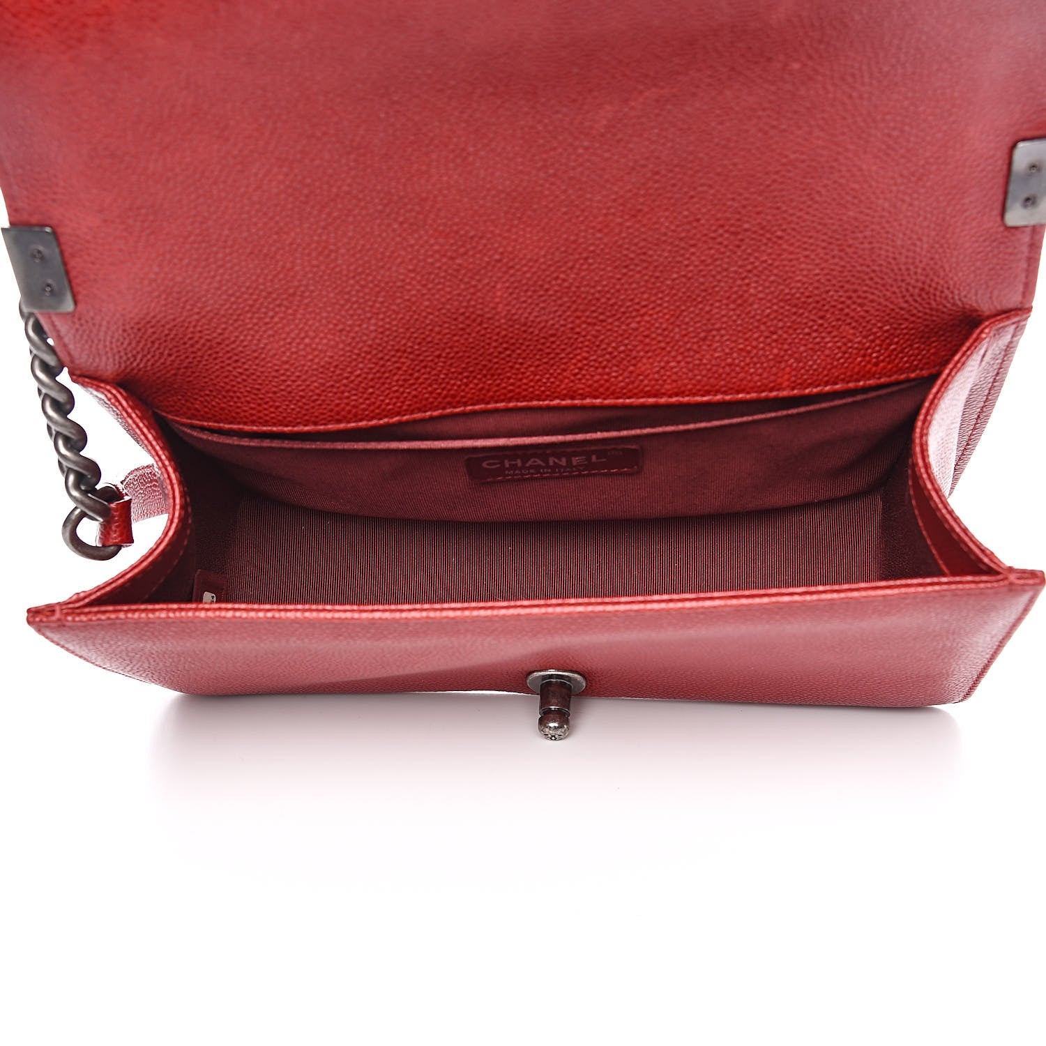 Chanel Caviar Quilted Medium Boy Flap Dark Red 5 of 15