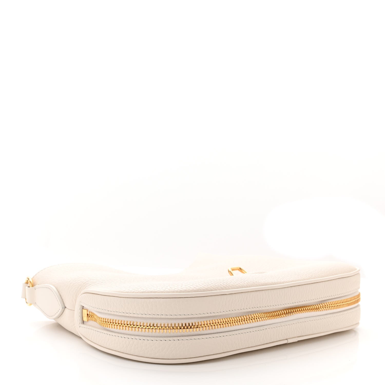 Tom Ford Pebbled Calfskin Monarch Hobo Bag Chalk 4 of 12