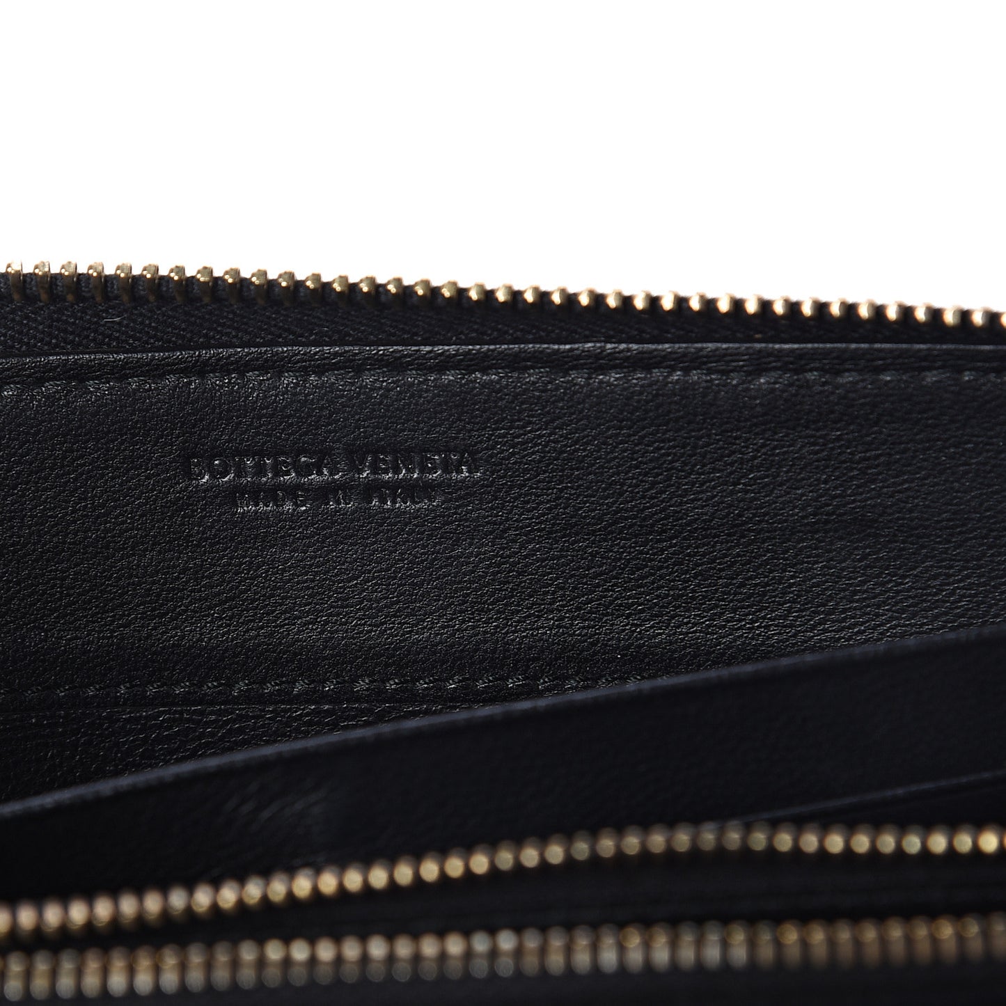Nappa Intrecciato Zip Around Wallet Black