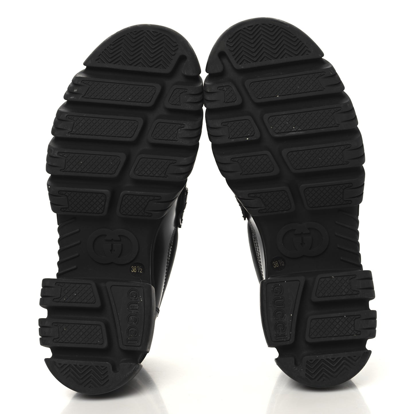 Magnum Calfskin Nappa Samoa Womens Horsebit Platform Chunky Lug Sole 40mm Loafers 38.5  Black