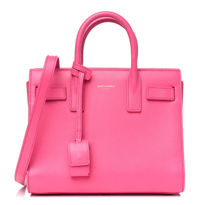 Saint Laurent Calfskin Nano Sac De Jour Lipstick Fuchsia 1 of 19