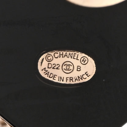 Chanel Resin Crystal CC Heart Multi Strand Chain Brooch Black Gold 3 of 5