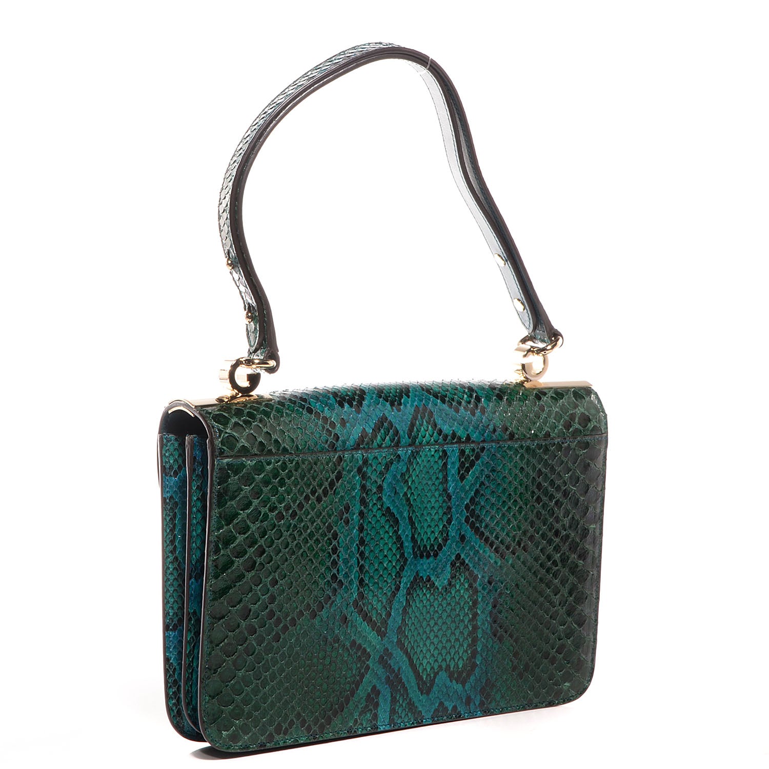 Gucci Python Medium 1973 Shoulder Flap Bag Malachite Green 4 of 8