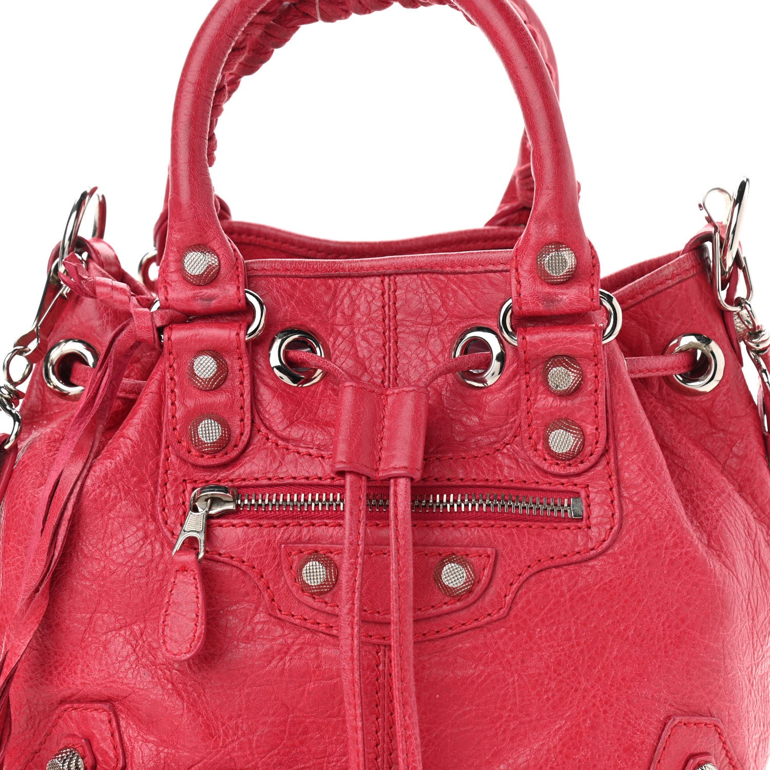 Balenciaga Agneau Giant 12 Silver Hardware Mini Pompon Rose Thulian 8 of 14