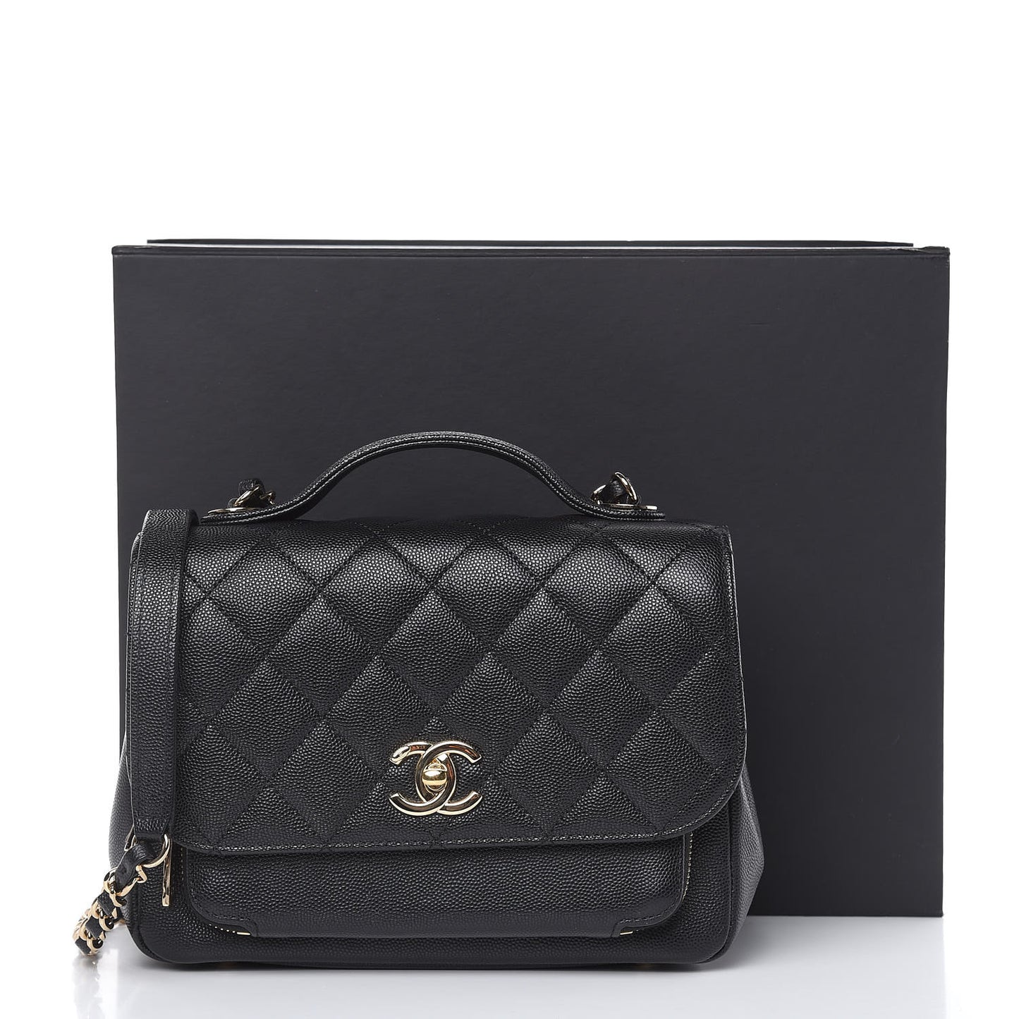 Caviar Quilted Medium Business Affinity Flap Black