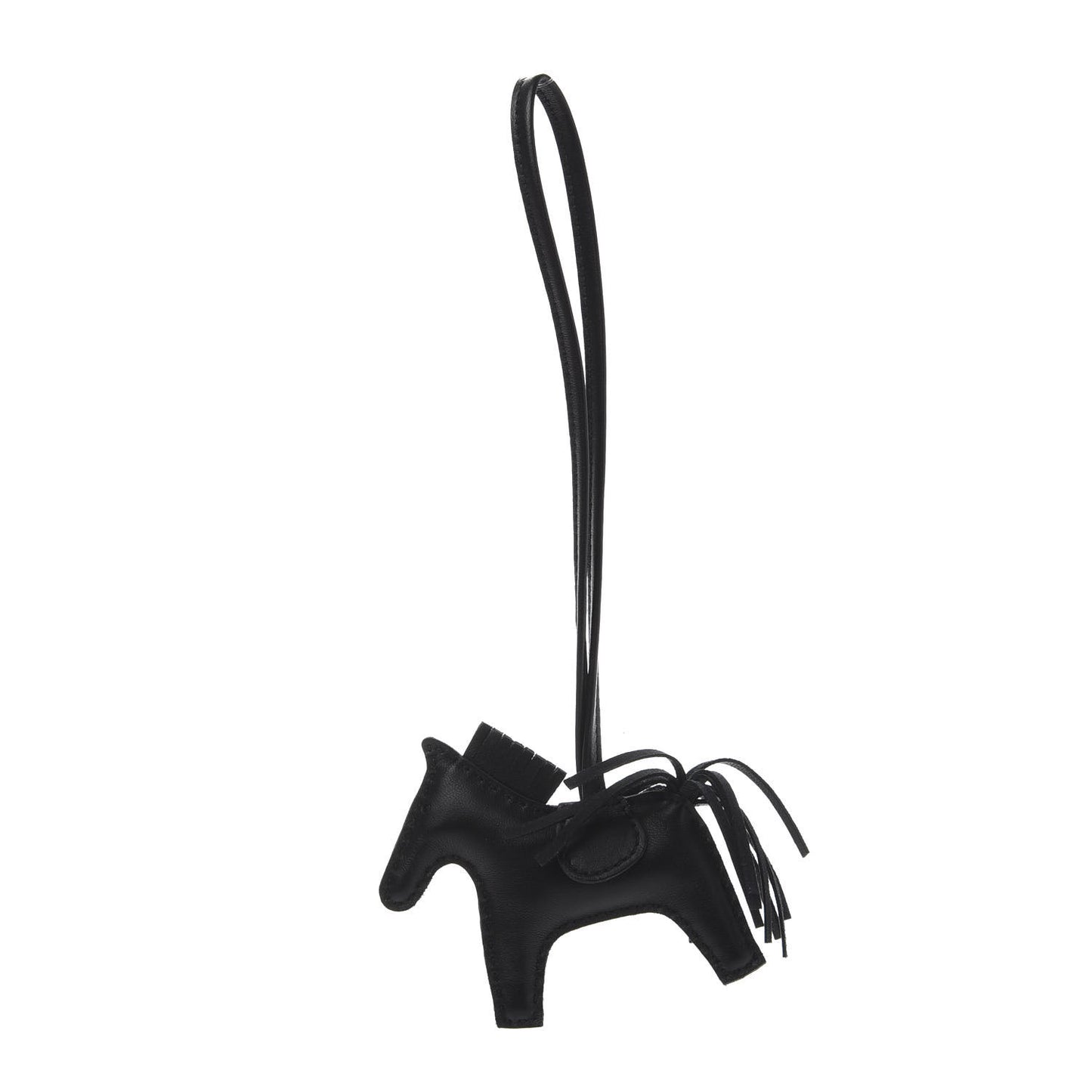 Milo Lambskin Grigri Rodeo Horse Bag Charm PM So Black