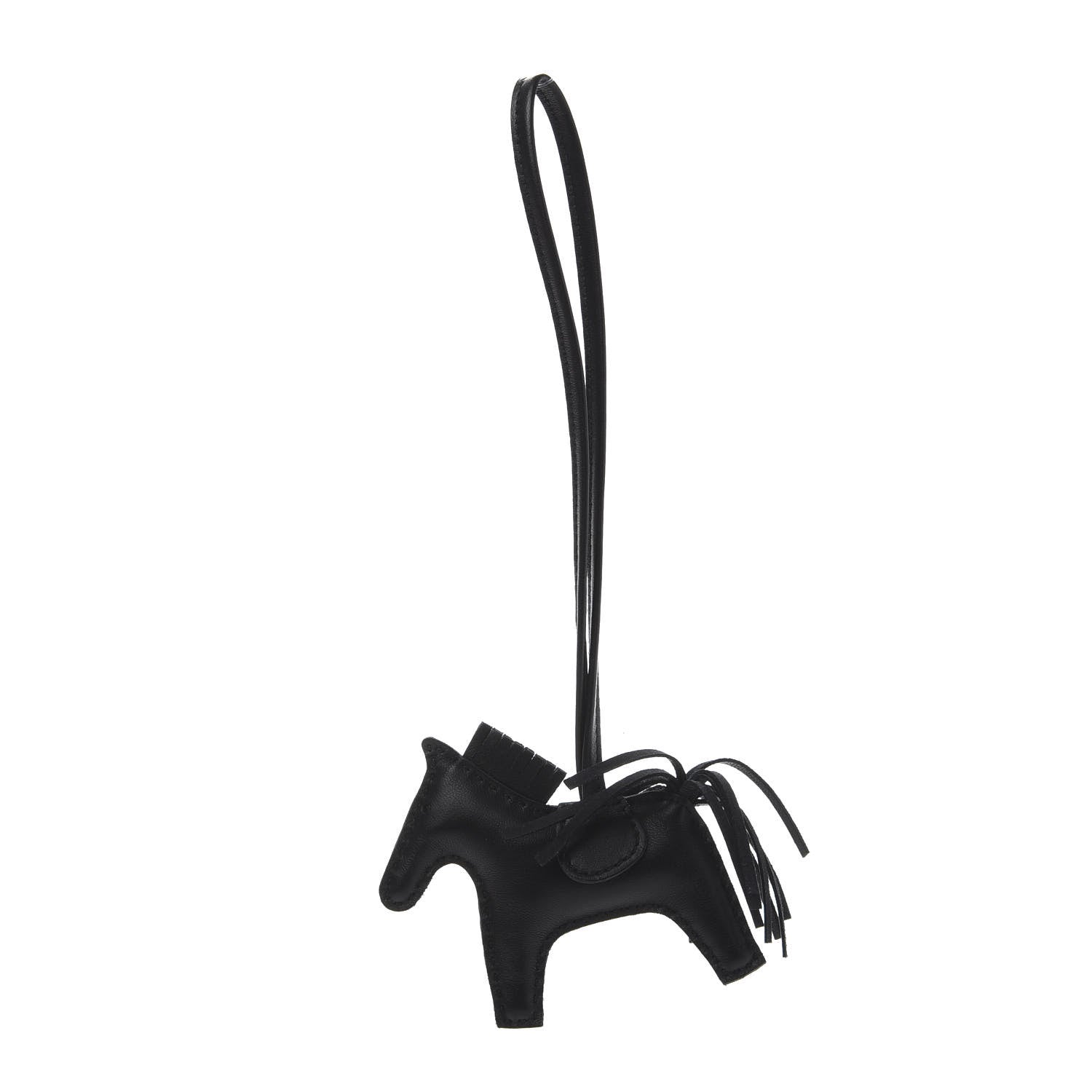 Hermes Milo Lambskin Grigri Rodeo Horse Bag Charm PM So Black 3 of 5