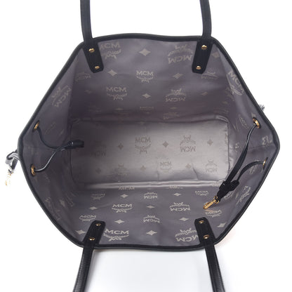 MCM Striped Visetos Medium Shopper Tote Beige Black 5 of 12