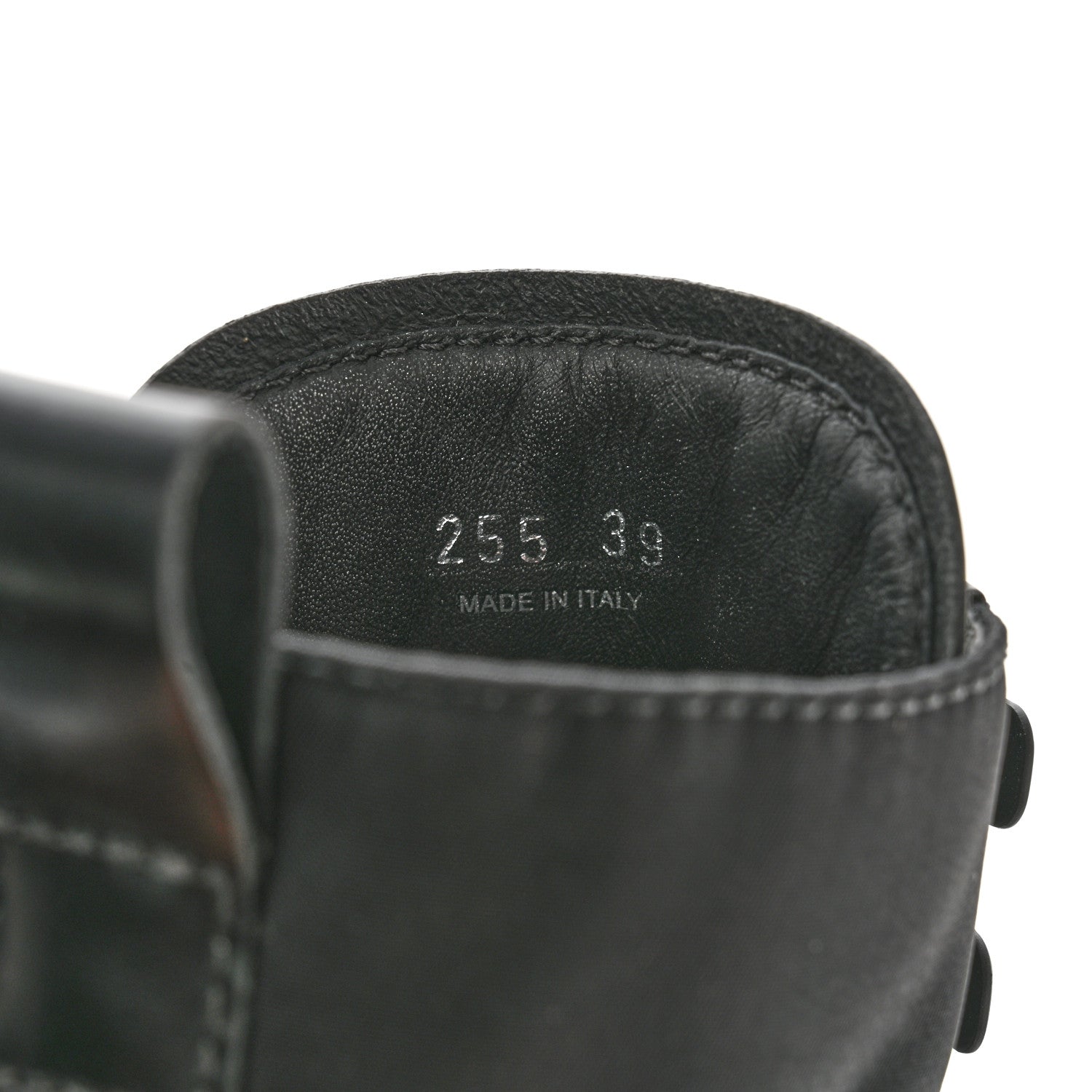 Prada Spazzolato Rois Nylon Metal Triangle Logo Monolith Pouch Pocket 55mm Boots 39 Black 8 of 12