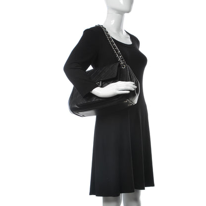Chanel Lambskin Quilted CC Accordion Shopping Bag Black 2 of 14