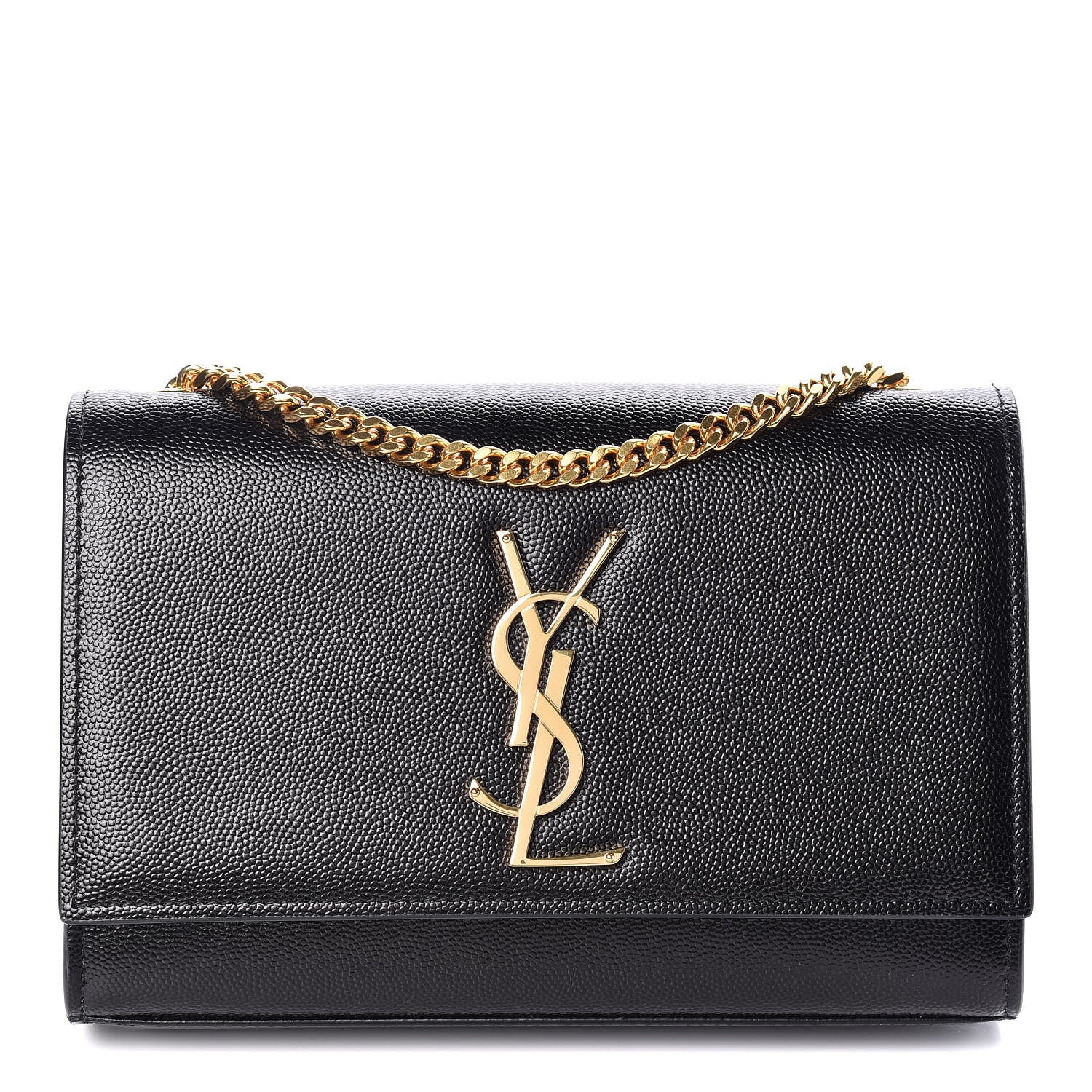 Saint Laurent Grain De Poudre Small Monogram Kate Satchel Black 1 of 9