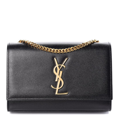 Saint Laurent Grain De Poudre Small Monogram Kate Satchel Black 1 of 9
